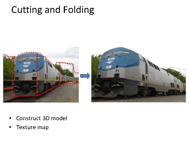 Cutting and Folding • Construct 3 D model • Texture map 