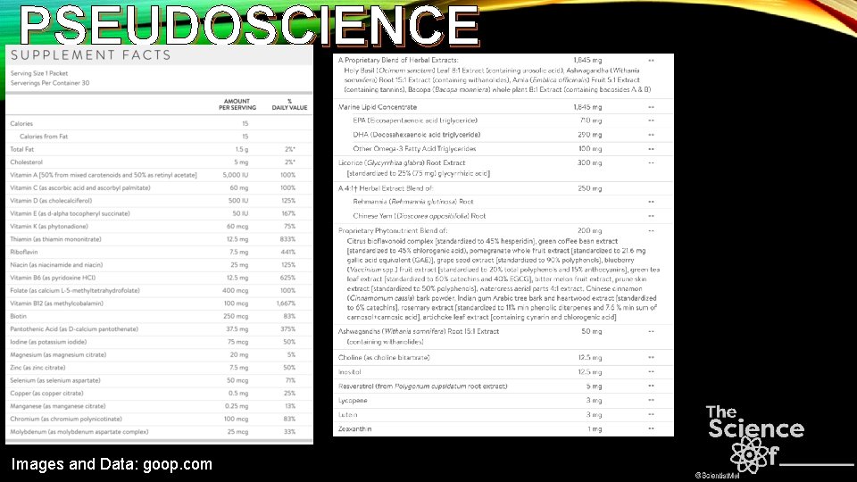 PSEUDOSCIENCE Images and Data: goop. com 