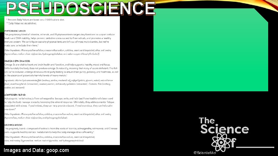 PSEUDOSCIENCE Images and Data: goop. com 