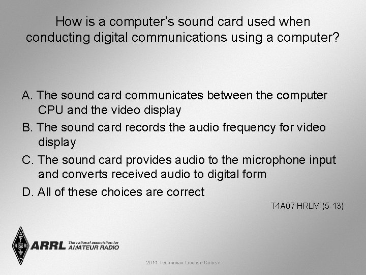 How is a computer’s sound card used when conducting digital communications using a computer?