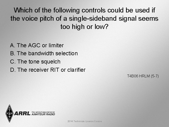 Which of the following controls could be used if the voice pitch of a