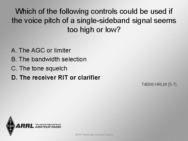 Which of the following controls could be used if the voice pitch of a