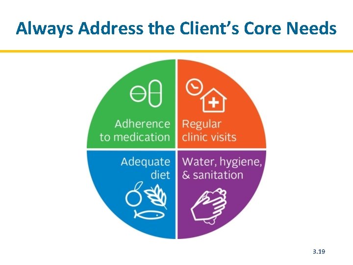 Always Address the Client’s Core Needs 3. 19 