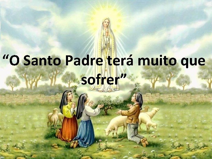 “O Santo Padre terá muito que sofrer” 