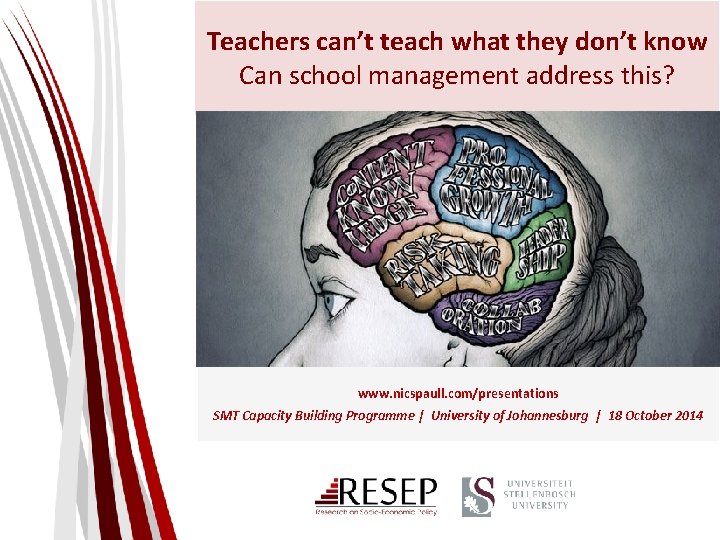 Teachers can’t teach what they don’t know Can school management address this? www. nicspaull.