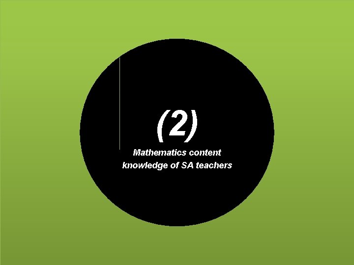 (2) Mathematics content knowledge of SA teachers 
