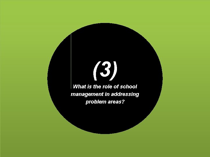 (3) What is the role of school management in addressing problem areas? 