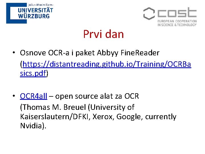 Prvi dan • Osnove OCR-a i paket Abbyy Fine. Reader (https: //distantreading. github. io/Training/OCRBa