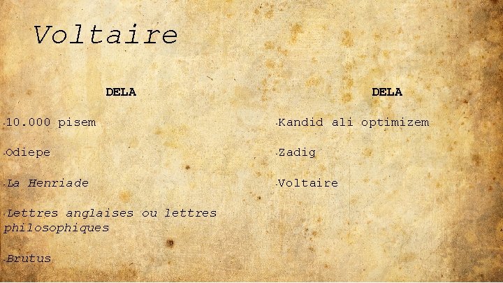 Voltaire DELA - 10. 000 pisem - Kandid ali optimizem - Odiepe - Zadig Voltaire DELA - 10. 000 pisem - Kandid ali optimizem - Odiepe - Zadig