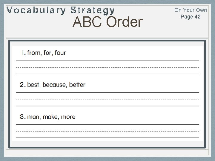 ABC Order On Your Own Page 42 