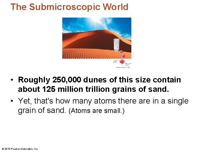 The Submicroscopic World • Roughly 250, 000 dunes of this size contain about 125