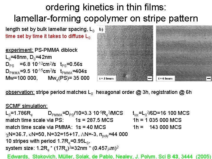 ordering kinetics in thin films: lamellar-forming copolymer on stripe pattern length set by bulk