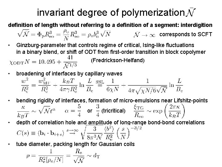 invariant degree of polymerization definition of length without referring to a definition of a