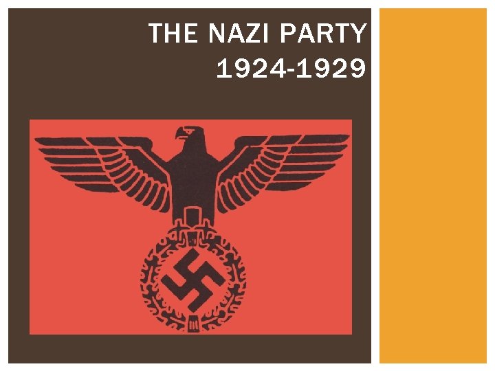 THE NAZI PARTY 1924 -1929 