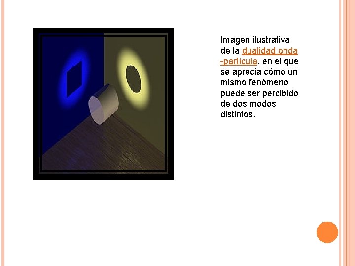 Imagen ilustrativa de la dualidad onda -partícula, en el que se aprecia cómo un