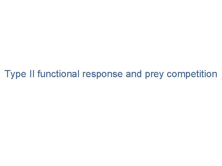 Type II functional response and prey competition 