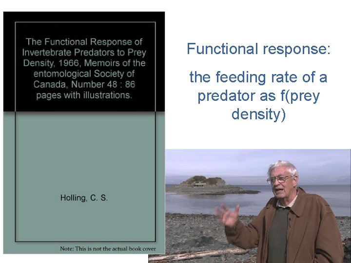 Functional response: the feeding rate of a predator as f(prey density) 