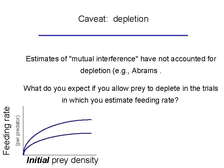 Caveat: depletion Estimates of "mutual interference" have not accounted for depletion (e. g. ,