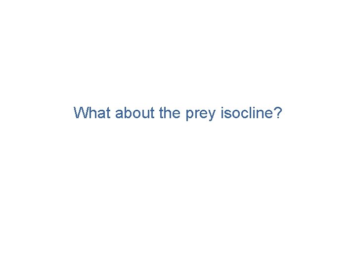What about the prey isocline? 