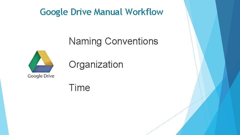 Google Drive Manual Workflow Naming Conventions Organization Time 