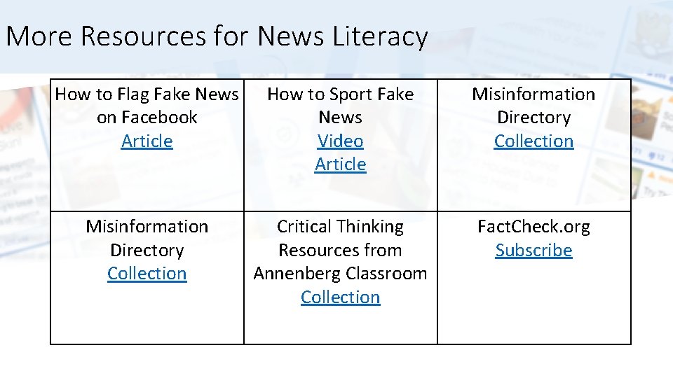 More Resources for News Literacy How to Flag Fake News on Facebook Article How