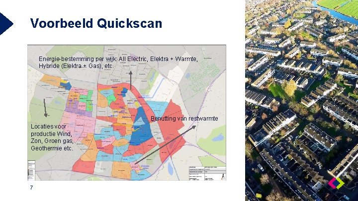 Voorbeeld Quickscan Energie-bestemming per wijk: All Electric, Elektra + Warmte, Hybride (Elektra + Gas),