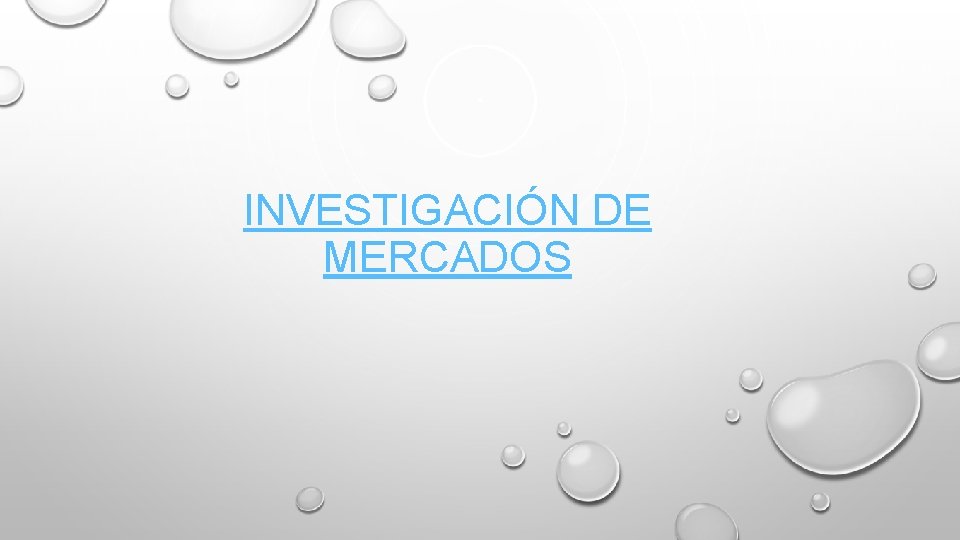 INVESTIGACIÓN DE MERCADOS 
