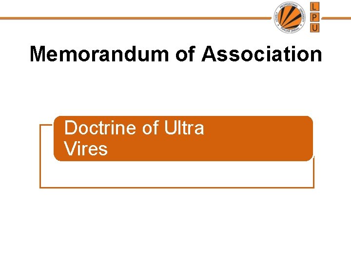 Memorandum of Association Doctrine of Ultra Vires 