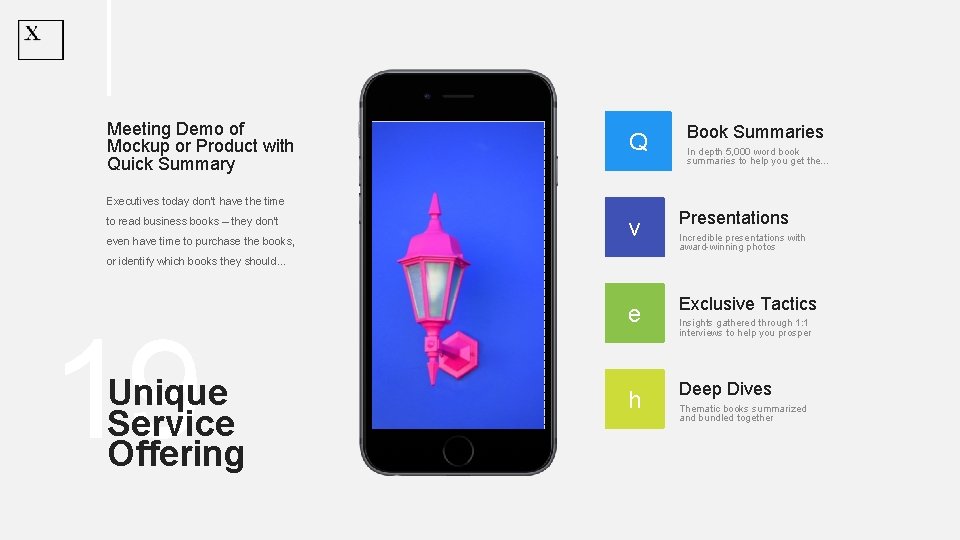 Meeting Demo of Mockup or Product with Quick Summary Q Book Summaries In depth