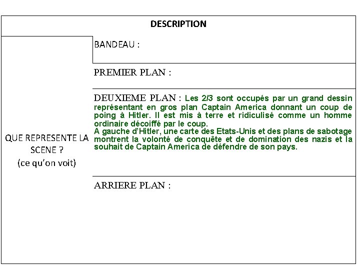 DESCRIPTION BANDEAU : PREMIER PLAN : DEUXIEME PLAN : Les 2/3 sont occupés par