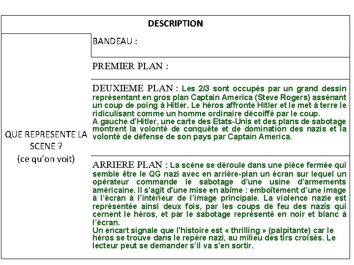 DESCRIPTION BANDEAU : PREMIER PLAN : DEUXIEME PLAN : Les 2/3 sont occupés par