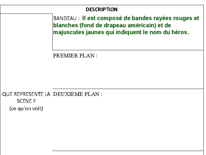 DESCRIPTION BANDEAU : Il est composé de bandes rayées rouges et blanches (fond de