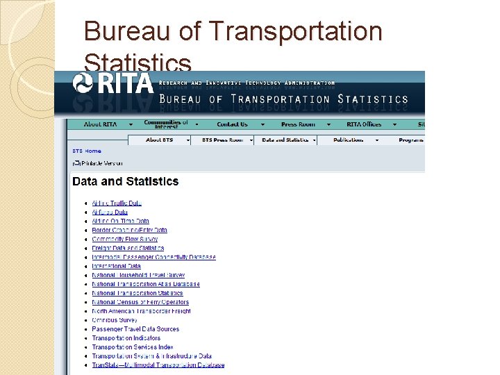 Bureau of Transportation Statistics 