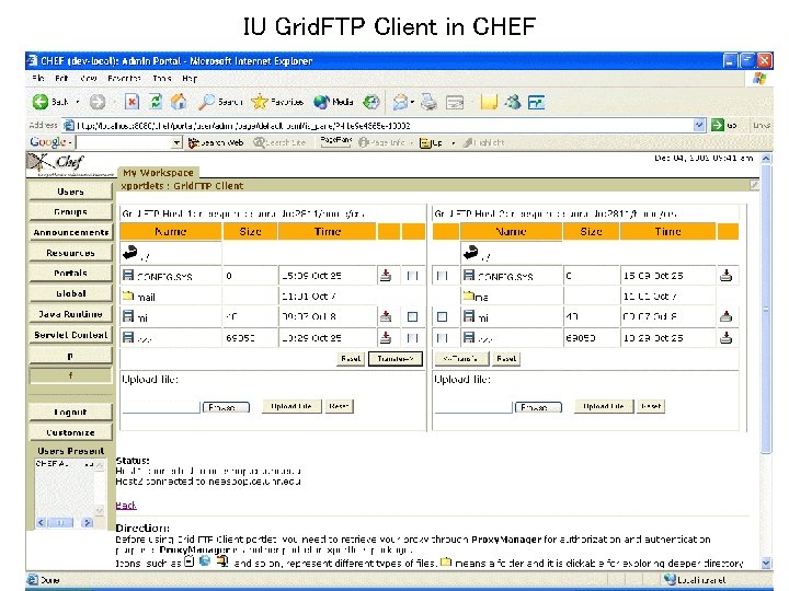 IU Grid. FTP Client in CHEF IU Grid. FTP Client in CHEF