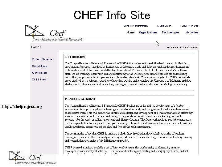 CHEF Info Site http: //chefproject. org CHEF Info Site http: //chefproject. org