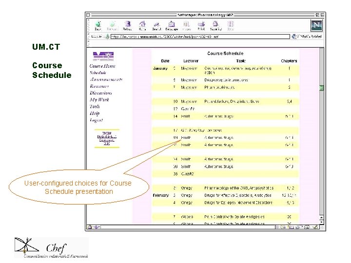 UM. CT Course Schedule User-configured choices for Course Schedule presentation UM. CT Course Schedule User-configured choices for Course Schedule presentation