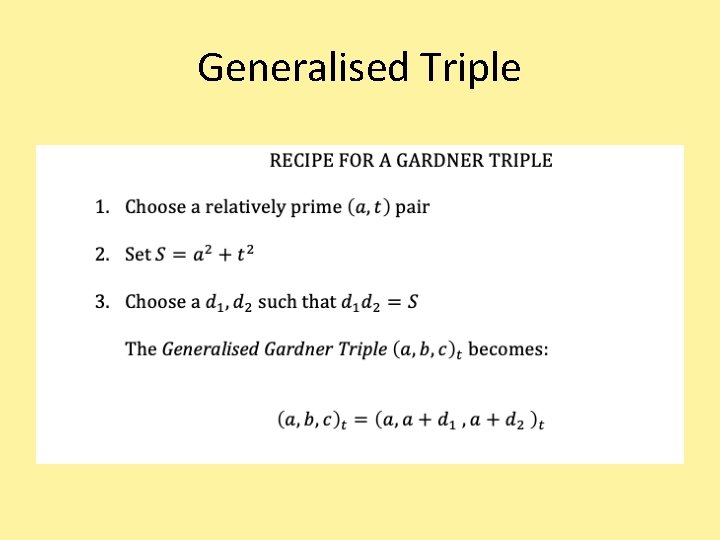 Generalised Triple 