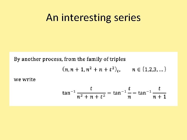 An interesting series 