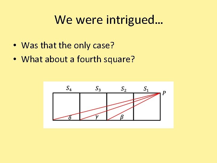 We were intrigued… • Was that the only case? • What about a fourth