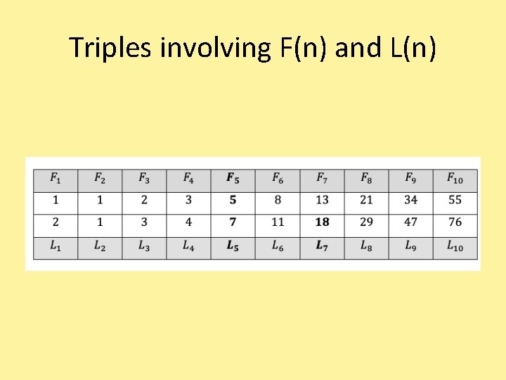 Triples involving F(n) and L(n) 