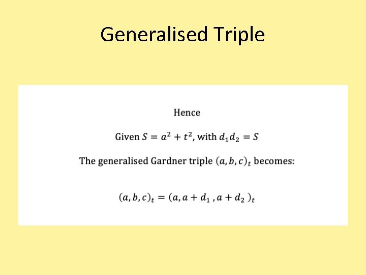 Generalised Triple 