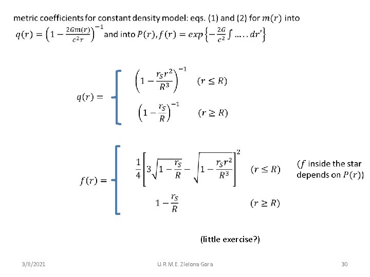  (little exercise? ) 3/8/2021 U. R. M. E. Zielona Gora 30 
