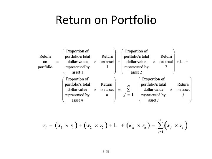 Return on Portfolio 5 -25 