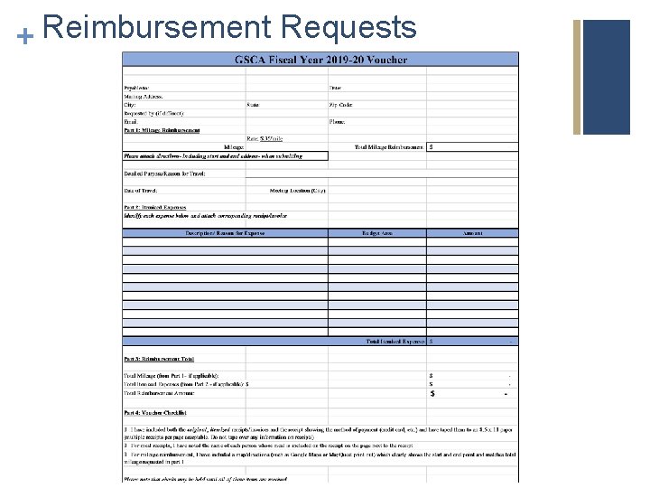 + Reimbursement Requests 
