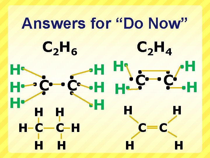 Answers for “Do Now” C 2 H 6 H H H C C H