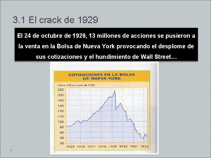 3. 1 El crack de 1929 El 24 de octubre de 1929, 13 millones