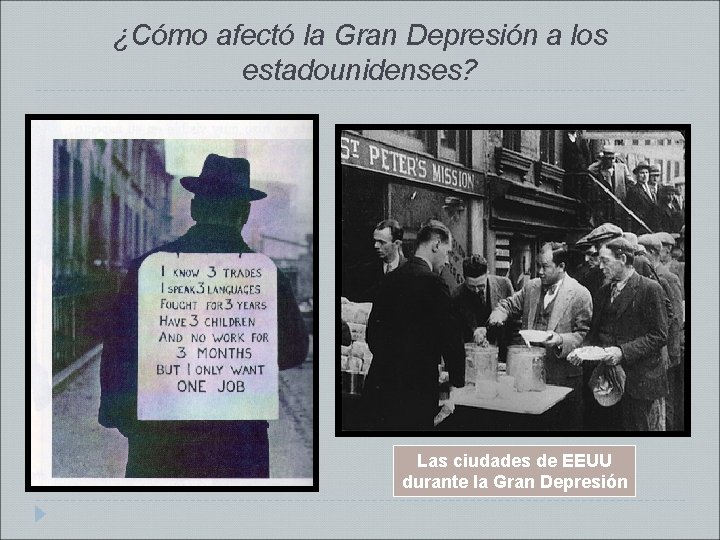 ¿Cómo afectó la Gran Depresión a los estadounidenses? Las ciudades de EEUU durante la