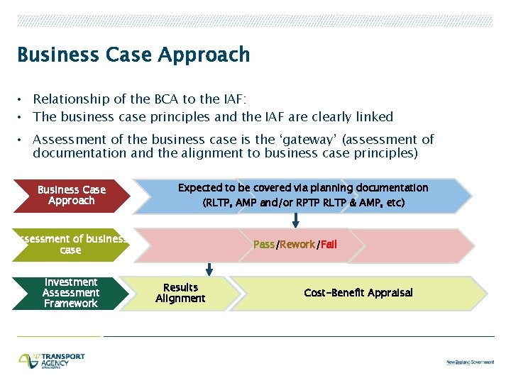 Business Case Approach • Relationship of the BCA to the IAF: • The business