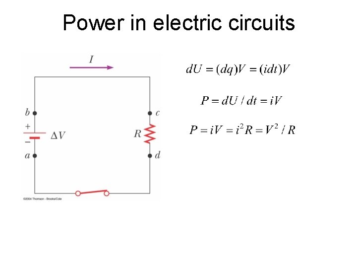 Power in electric circuits 