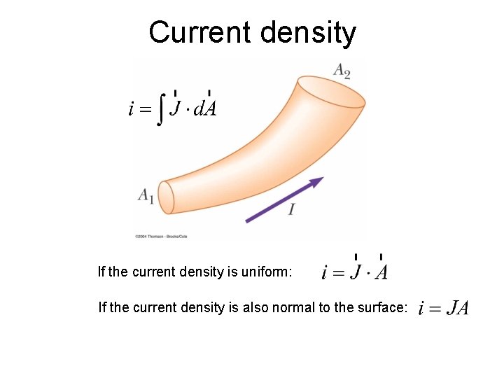 Current density If the current density is uniform: If the current density is also
